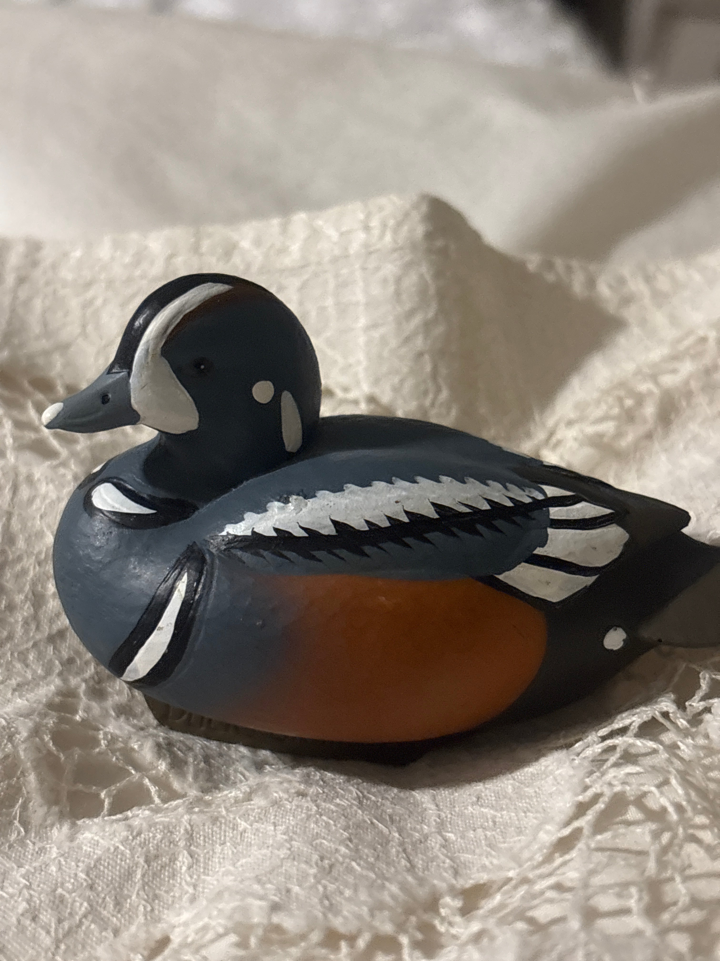 2011 Duck Unlimited Jett Brunet Harlequin Mini Duck Decoy