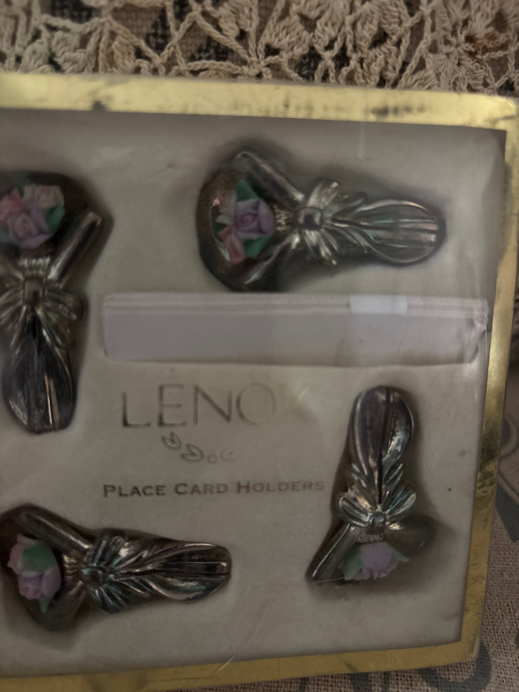 Vintage Lenox place card holders in box