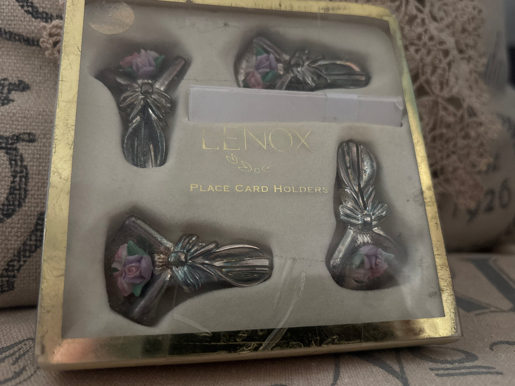 Vintage Lenox place card holders in box