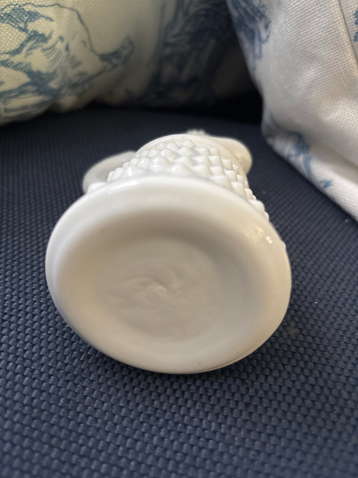 Vintage Milk Glass Hobnail Cruet with Stopper — Fenton Style Cottage Farmhouse Decor