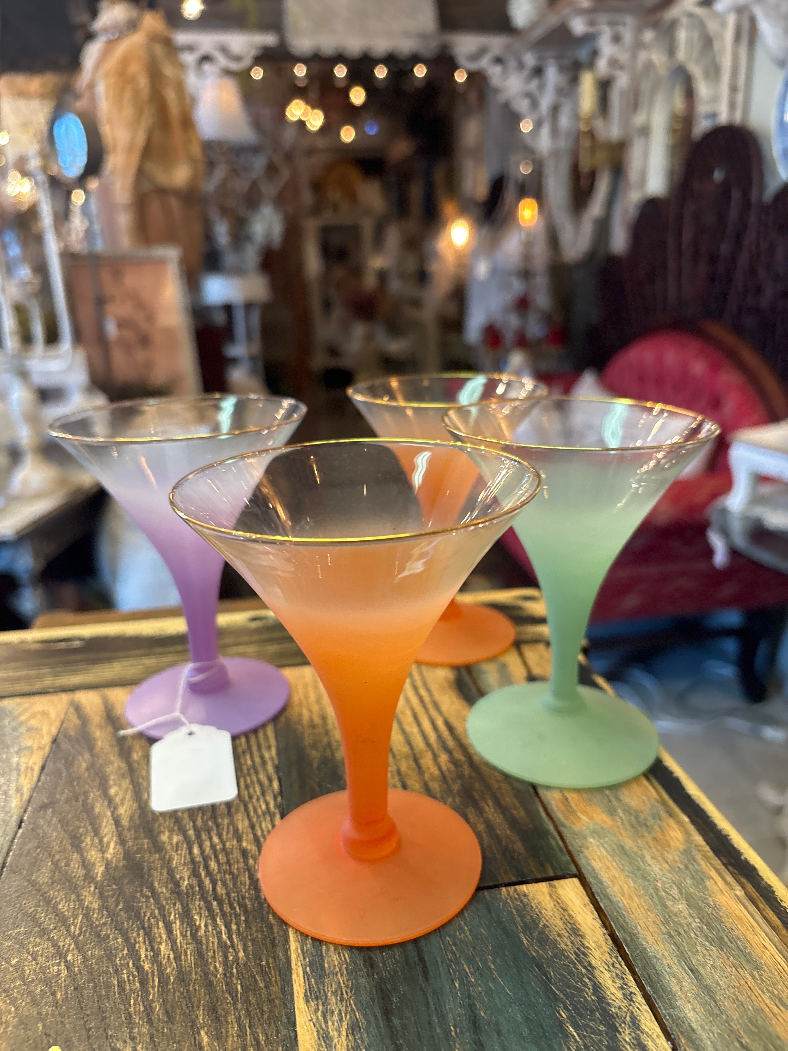 Vintage mid century martini glasses set of 4