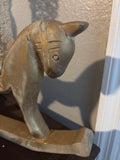 Wooden rocking horse vintage gold