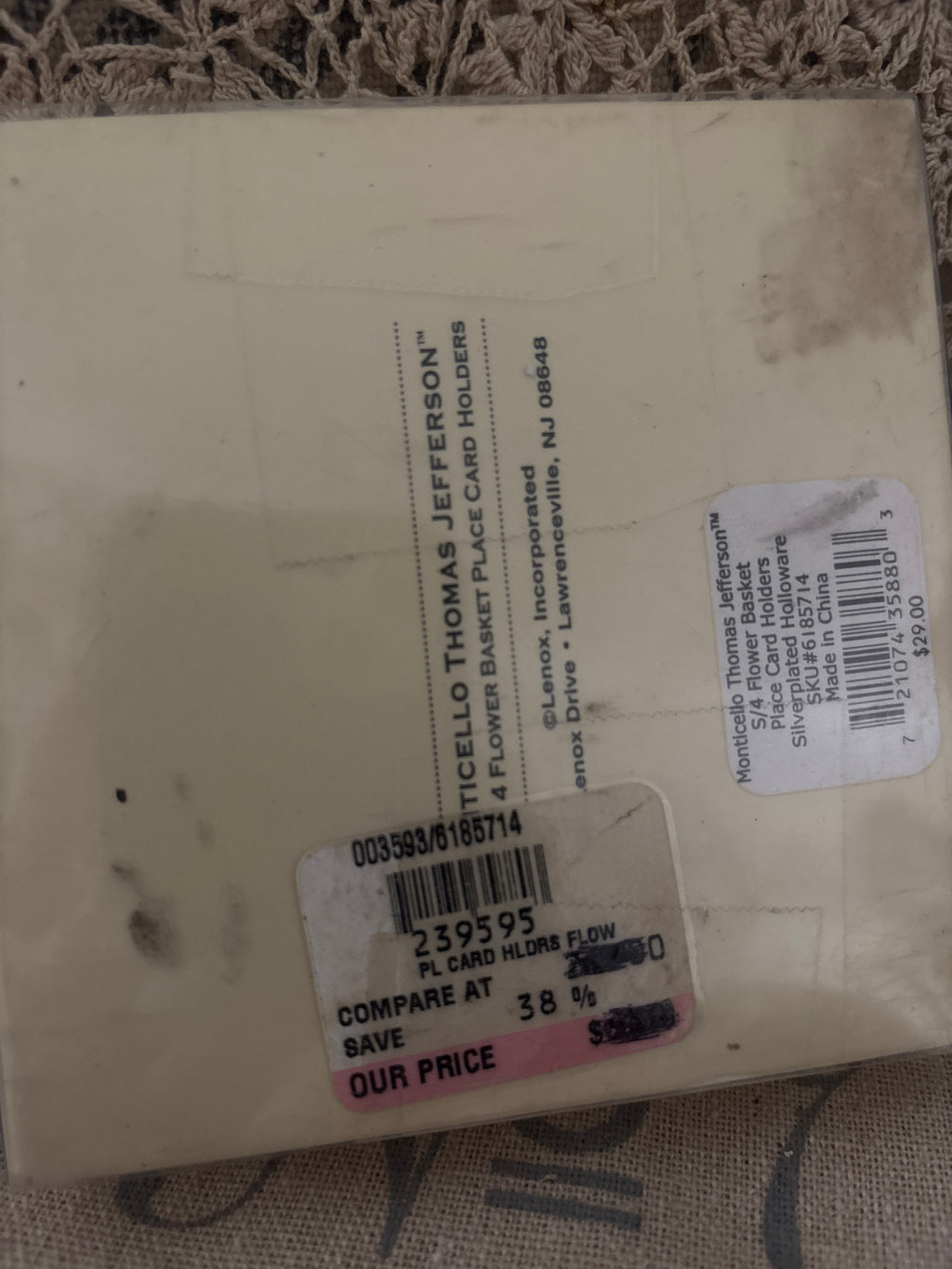 Vintage Lenox place card holders in box
