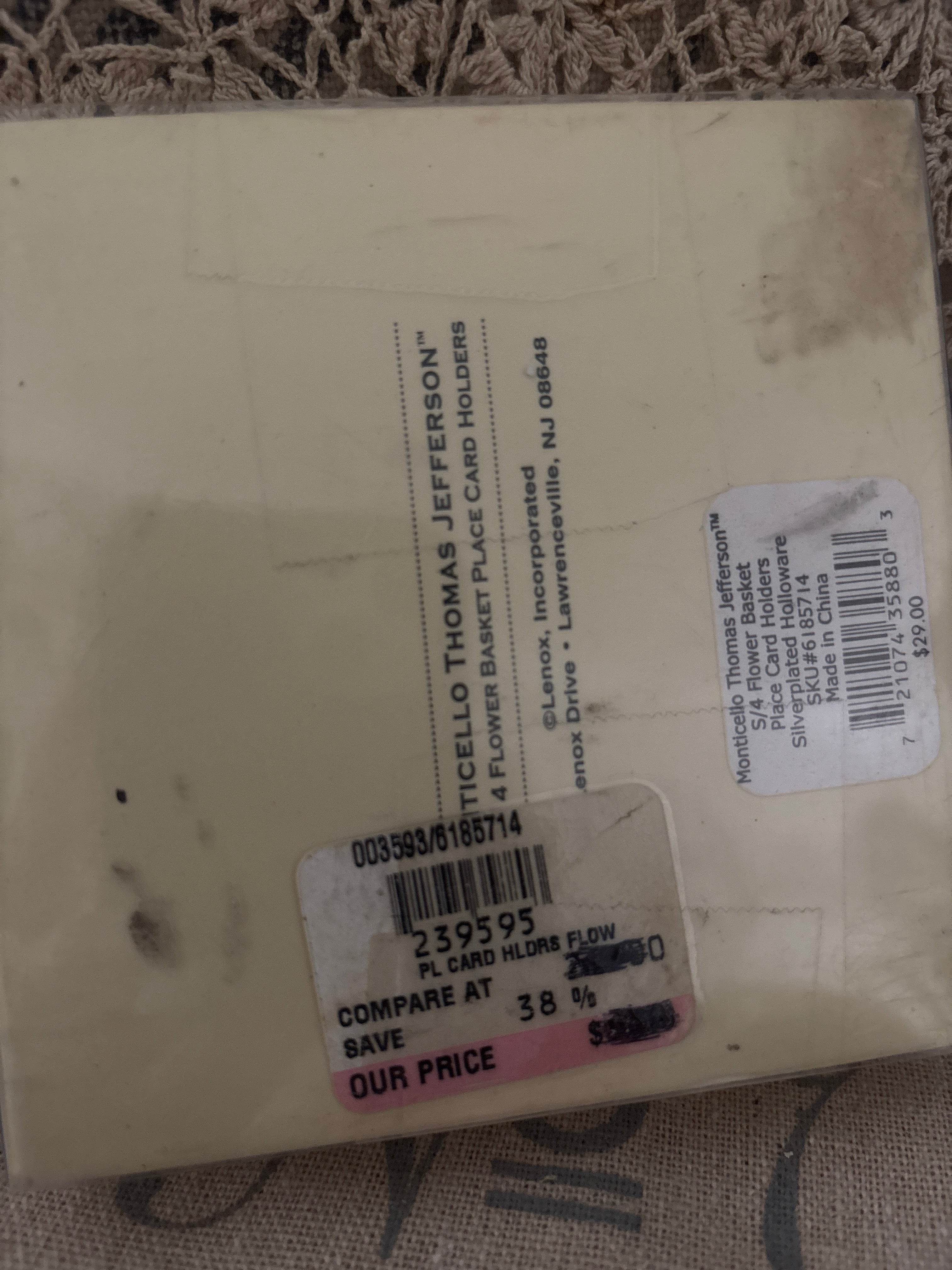 Vintage Lenox place card holders in box