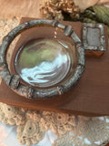 Vintage Faux Bamboo Ash Tray and Mini Matchbox original box