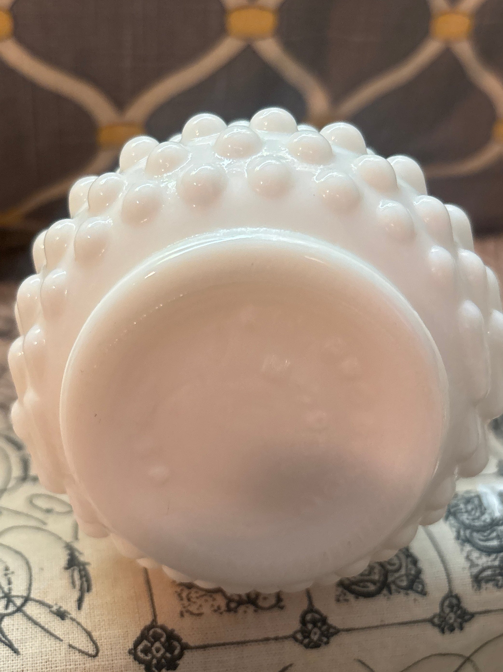 Vintage Milk Glass EO Brody Hobnail