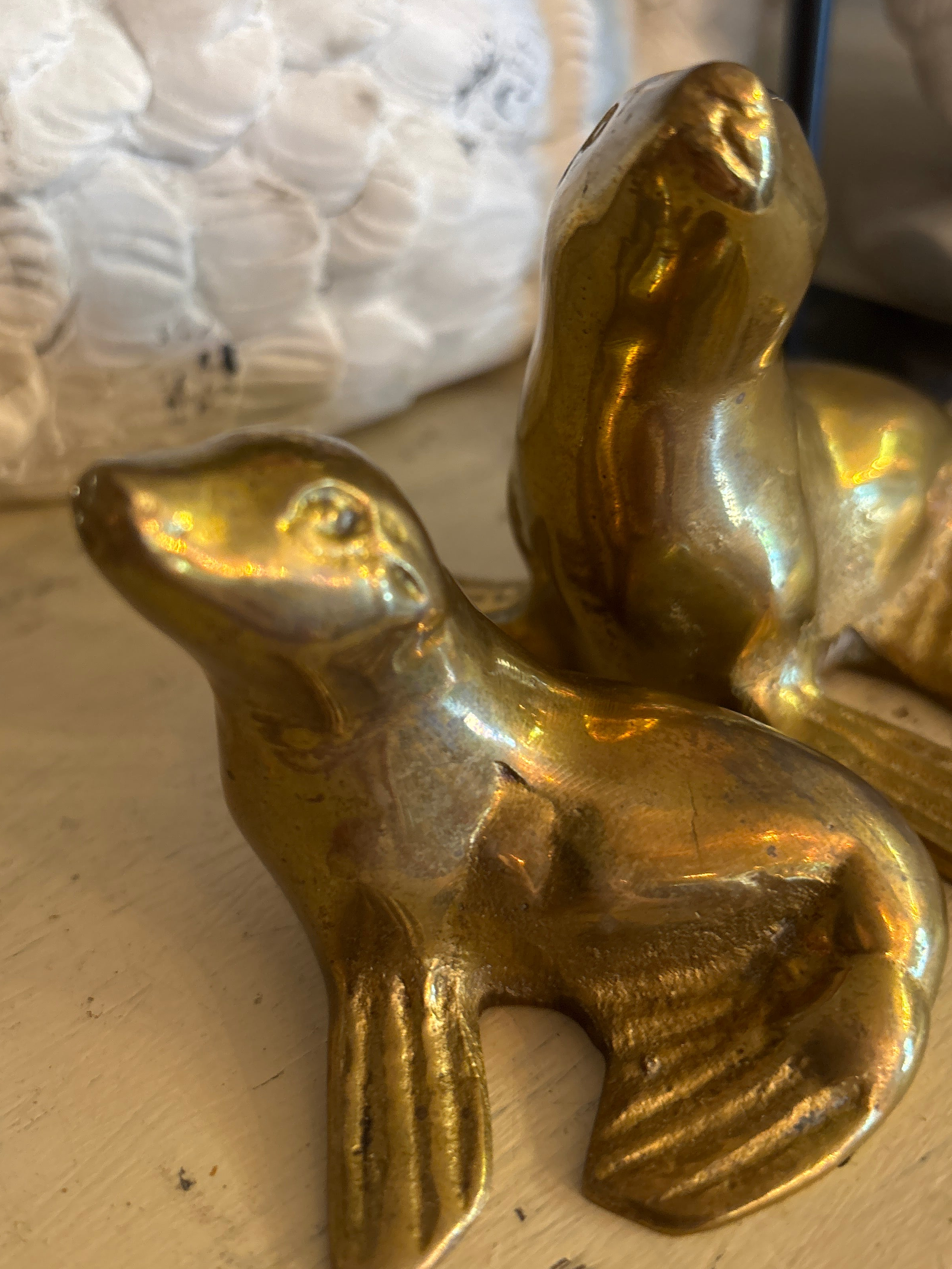 Pair of Brass Seals Vintage mid century