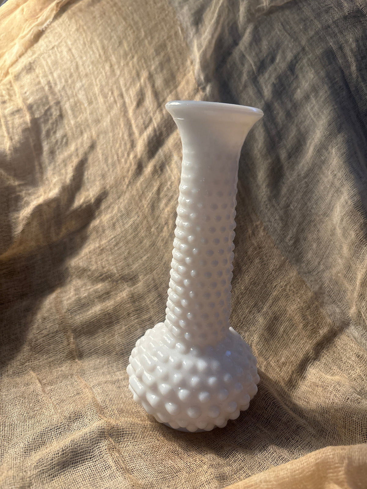 Vintage Milk Glass Hobnail Bud Vase | Cottage Chic Decor