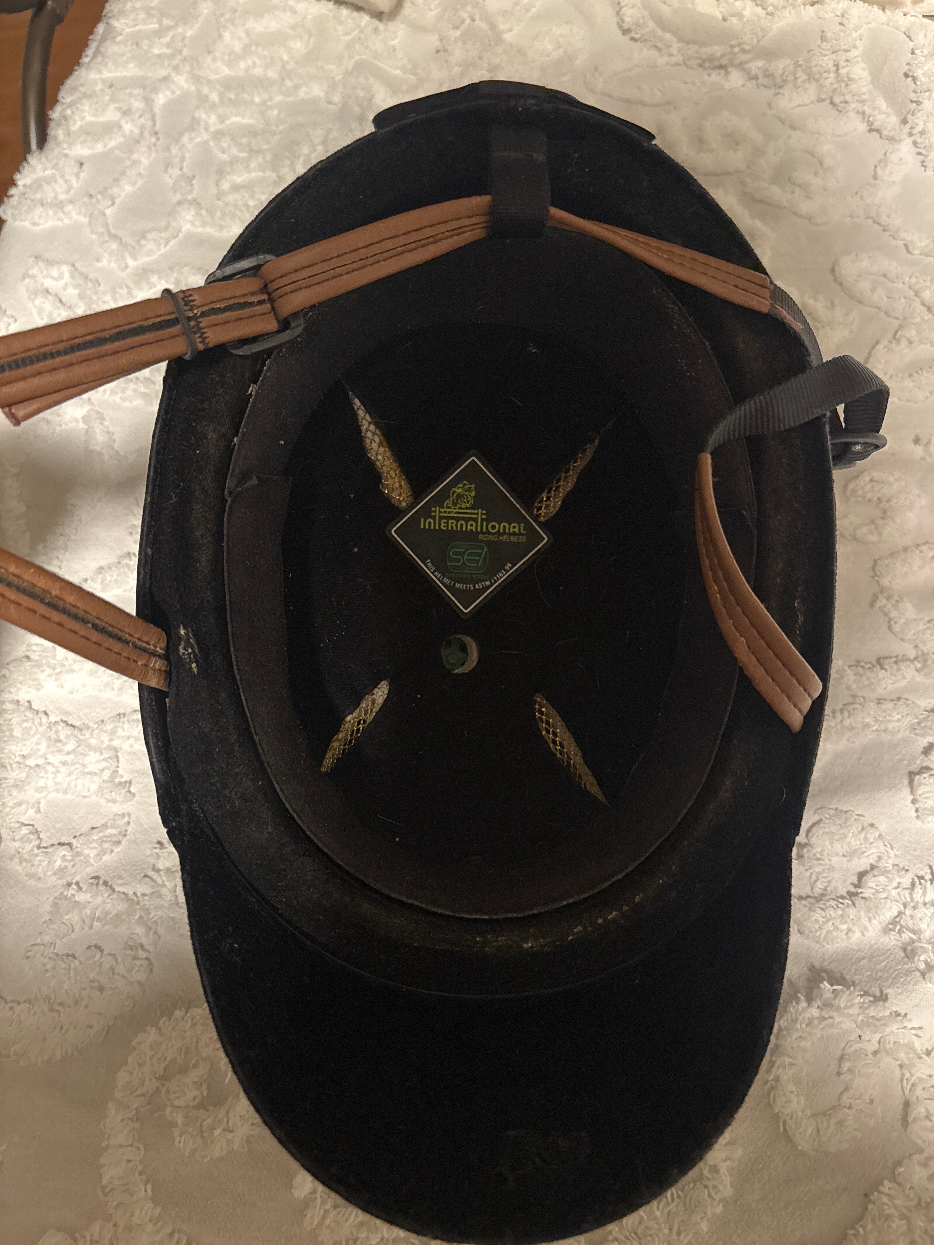 Vintage Black Velvet International Hunt Cap Horse Riding Helmet