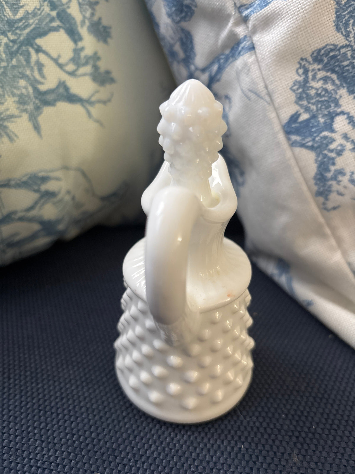 Vintage Milk Glass Hobnail Cruet with Stopper — Fenton Style Cottage Farmhouse Decor