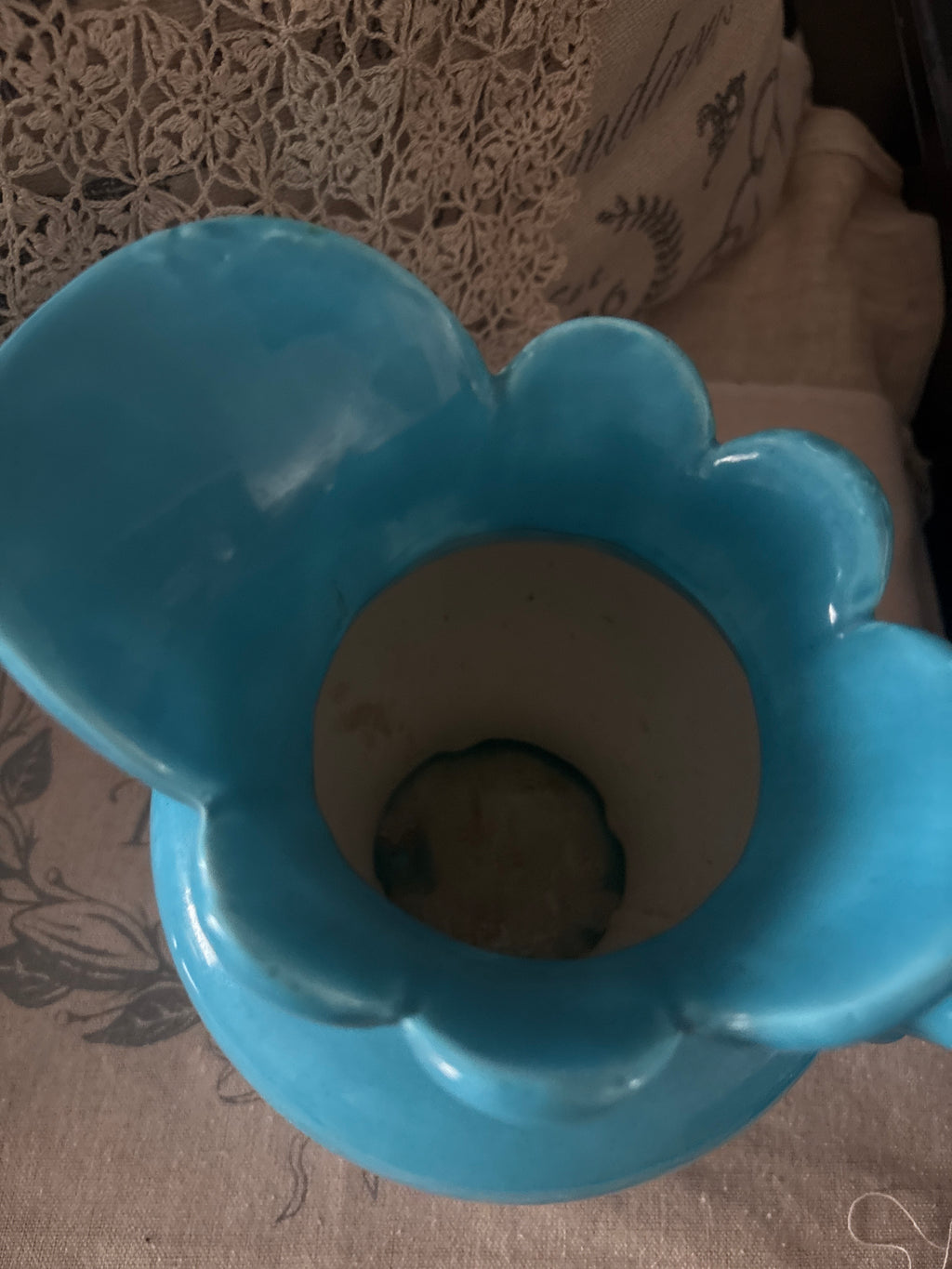 Vintage blue water pitcher 1965