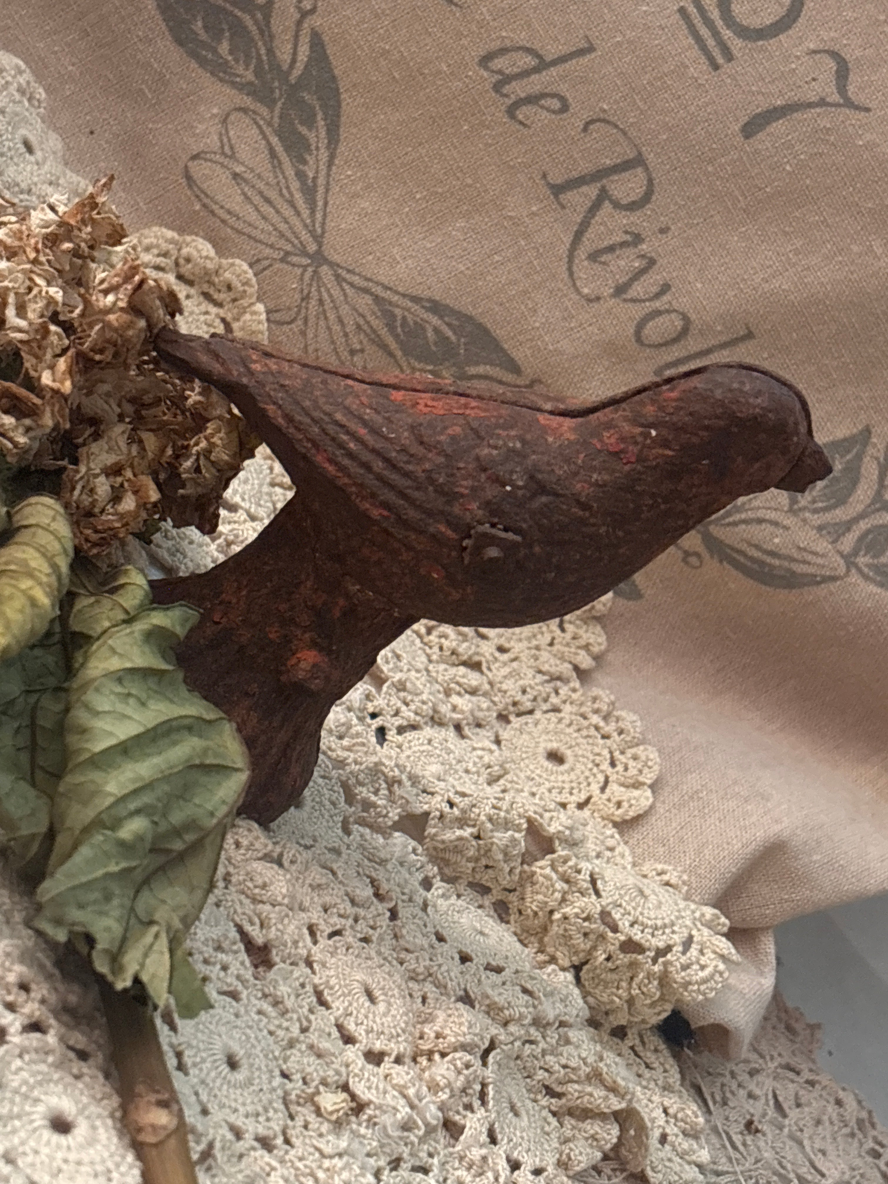 Vintage cast iron rustic bird rare