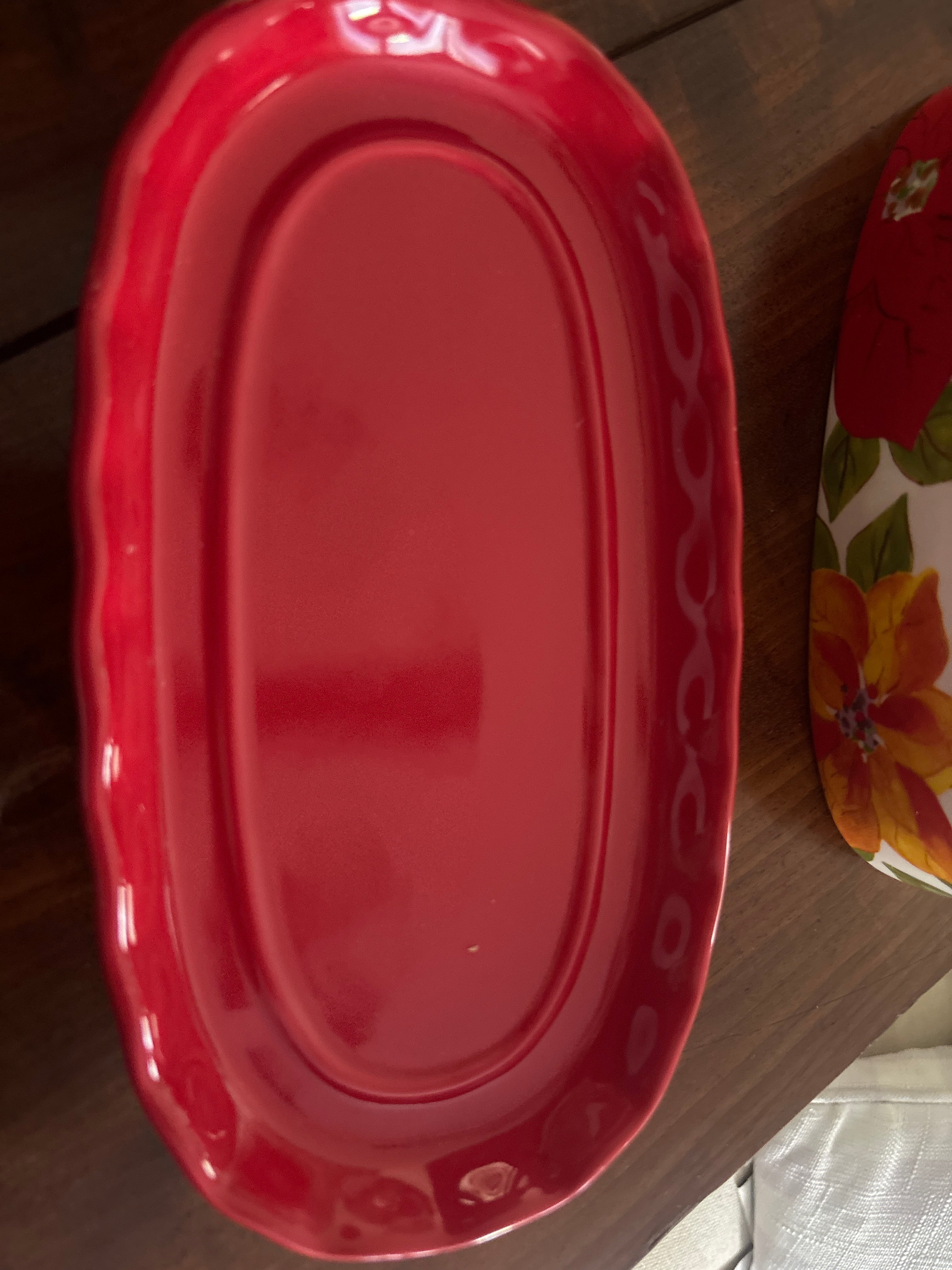 The Pioneer Woman Stoneware Holiday Christmas Poinsettia Butter Dish