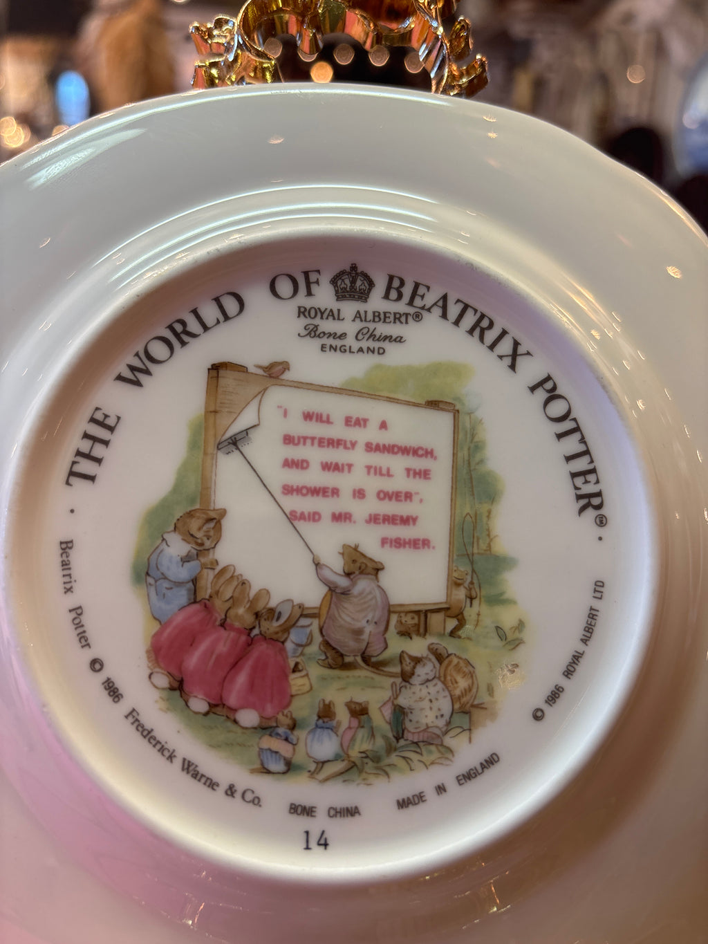 Vintage Mr Jeremy fisher royal albert plate the world of Beatrix potter