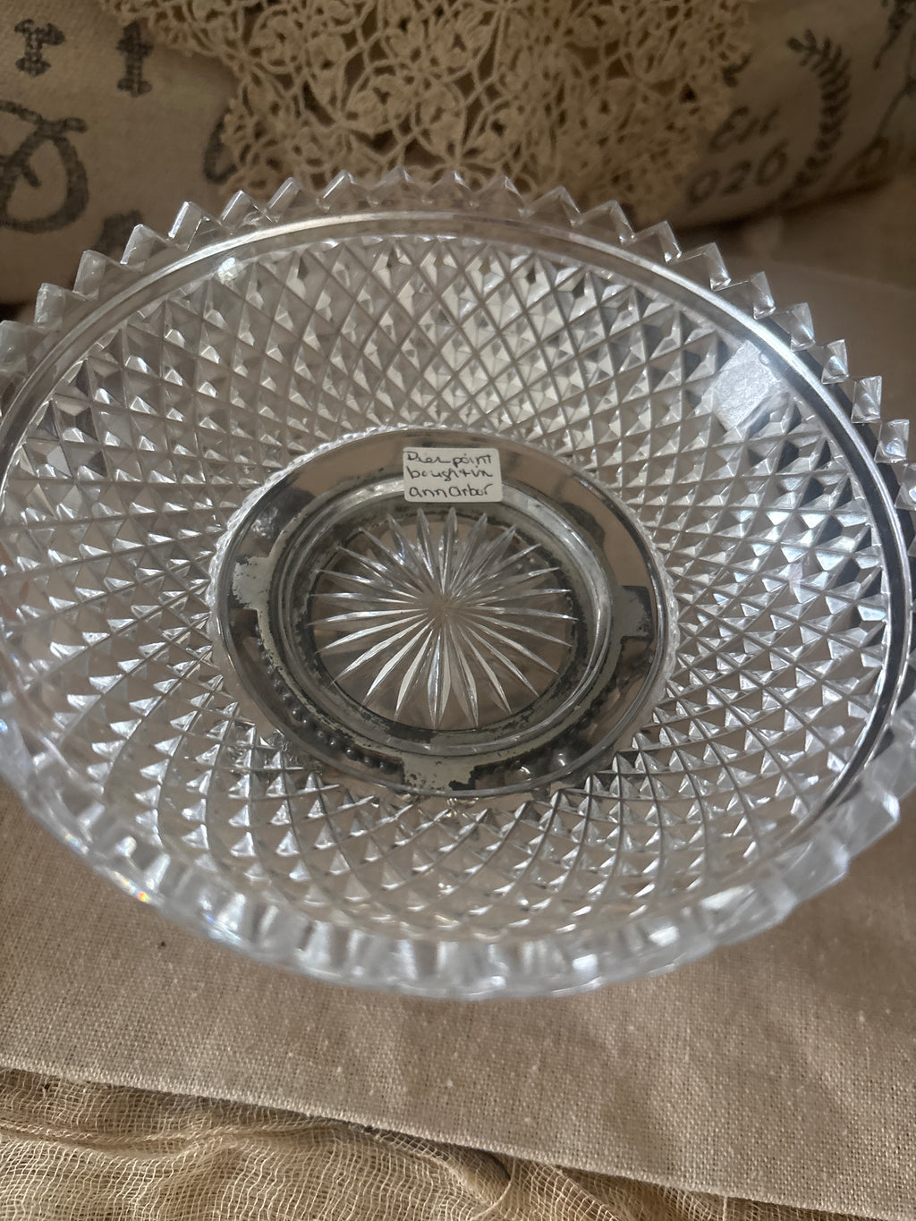 Antique Pairpoint 4 Cherubs Candy dish crystal