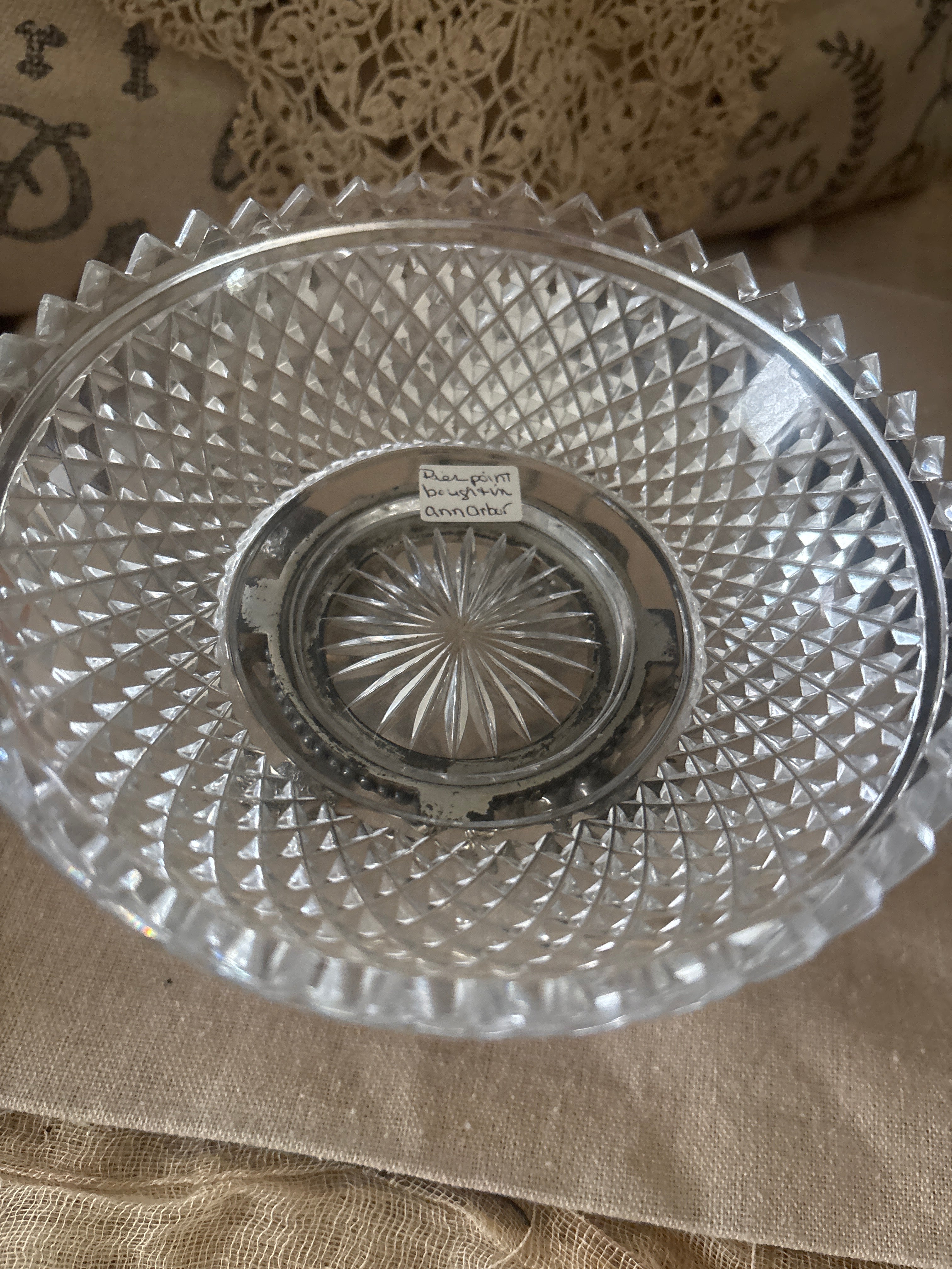 Antique Pairpoint 4 Cherubs Candy dish crystal