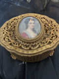 Vintage tinker Victorian gold cameo box