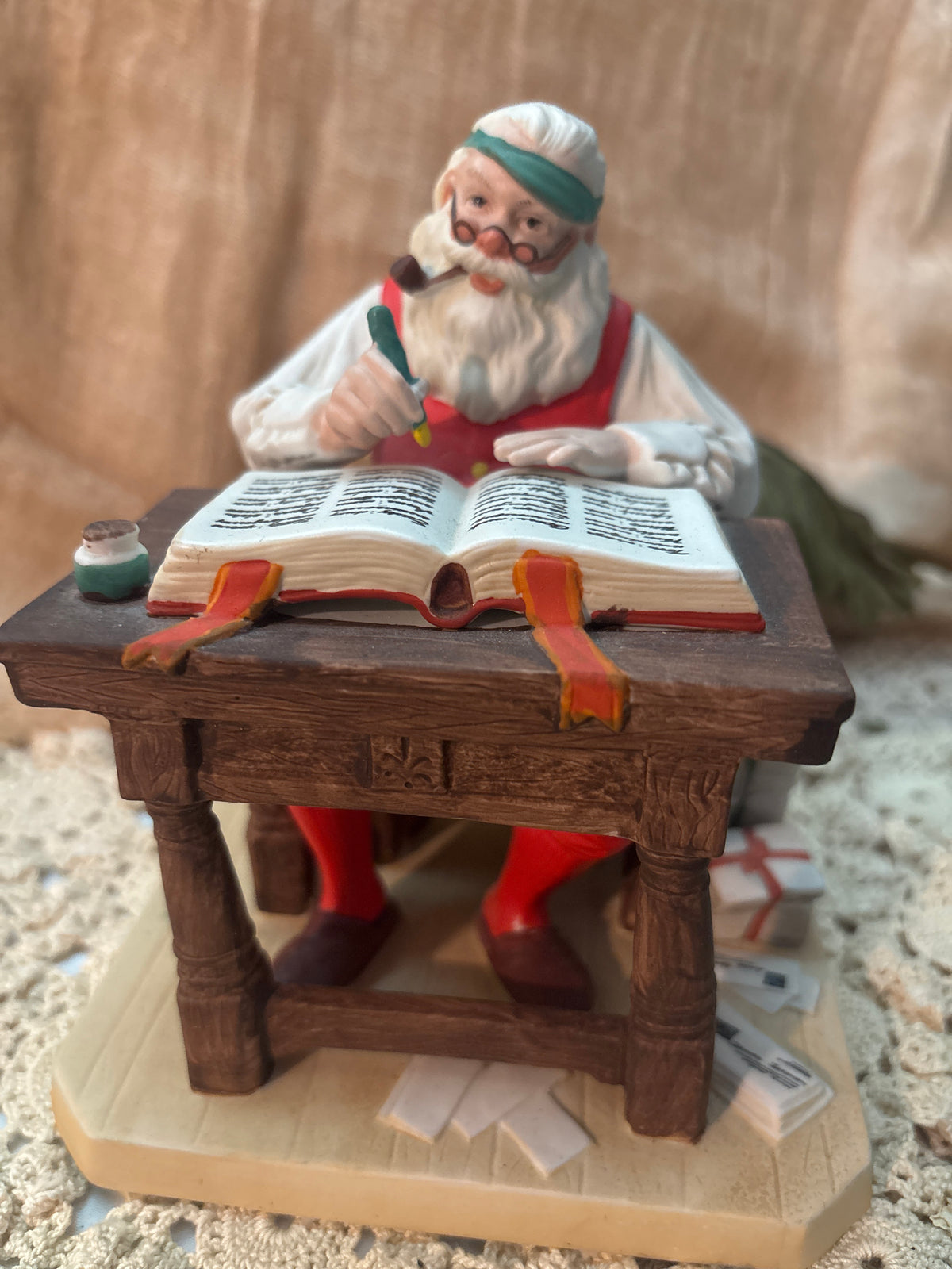 Vintage Norman Rockwell 1980 “Checking His List” Santa Christmas