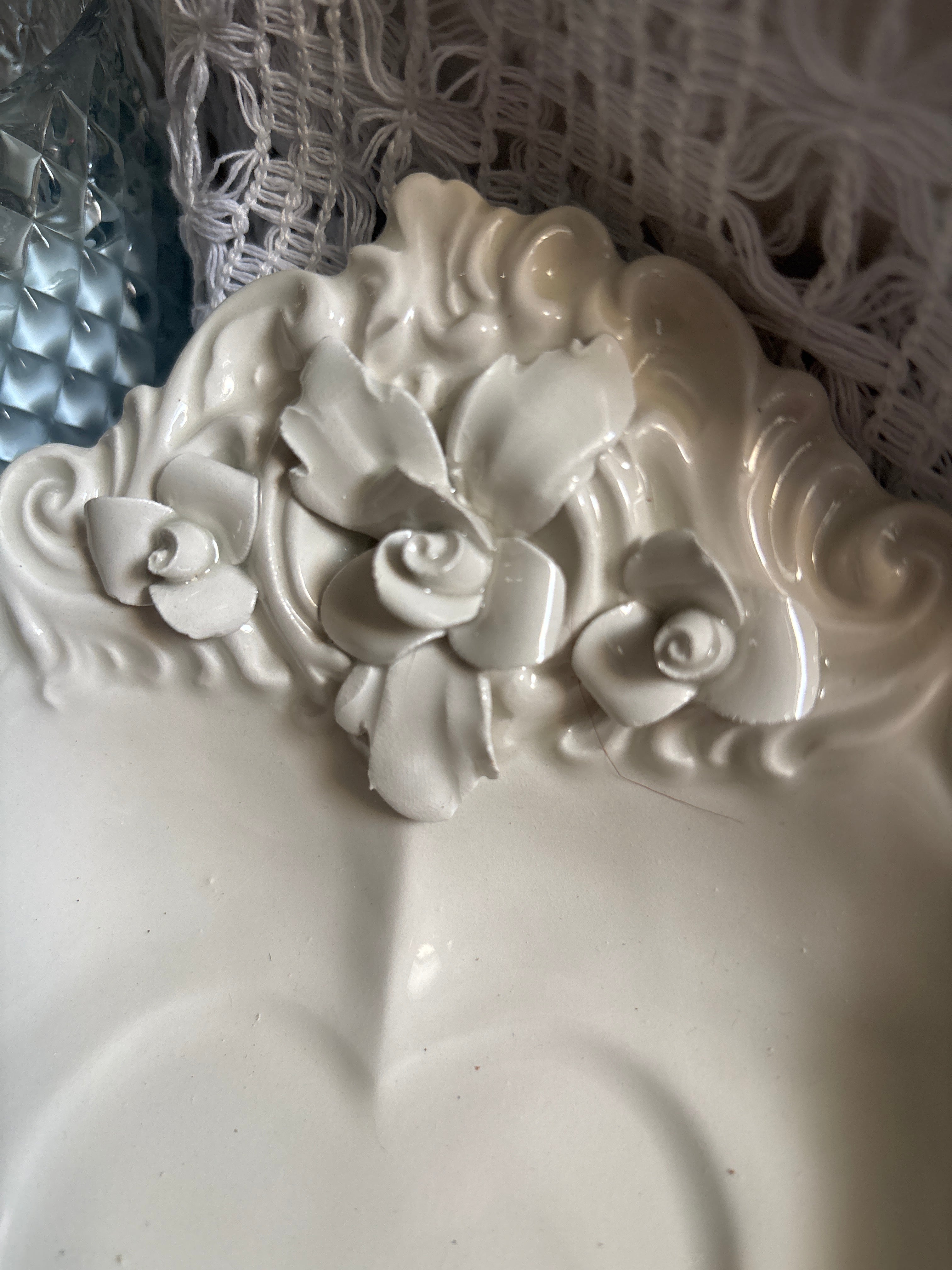 Vintage Ceramic Heart Dish with Rose Detail