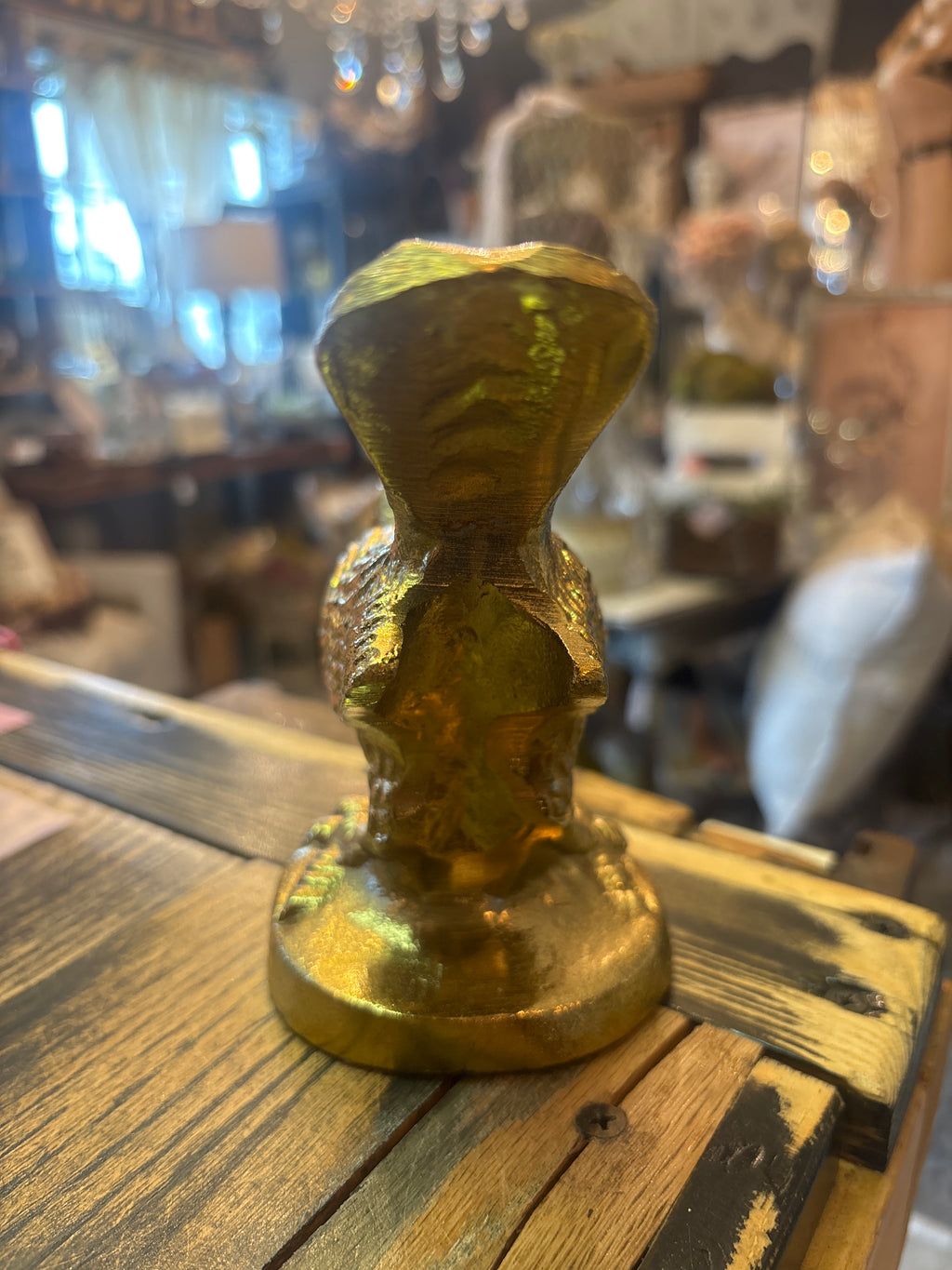 Gold metal bird decor