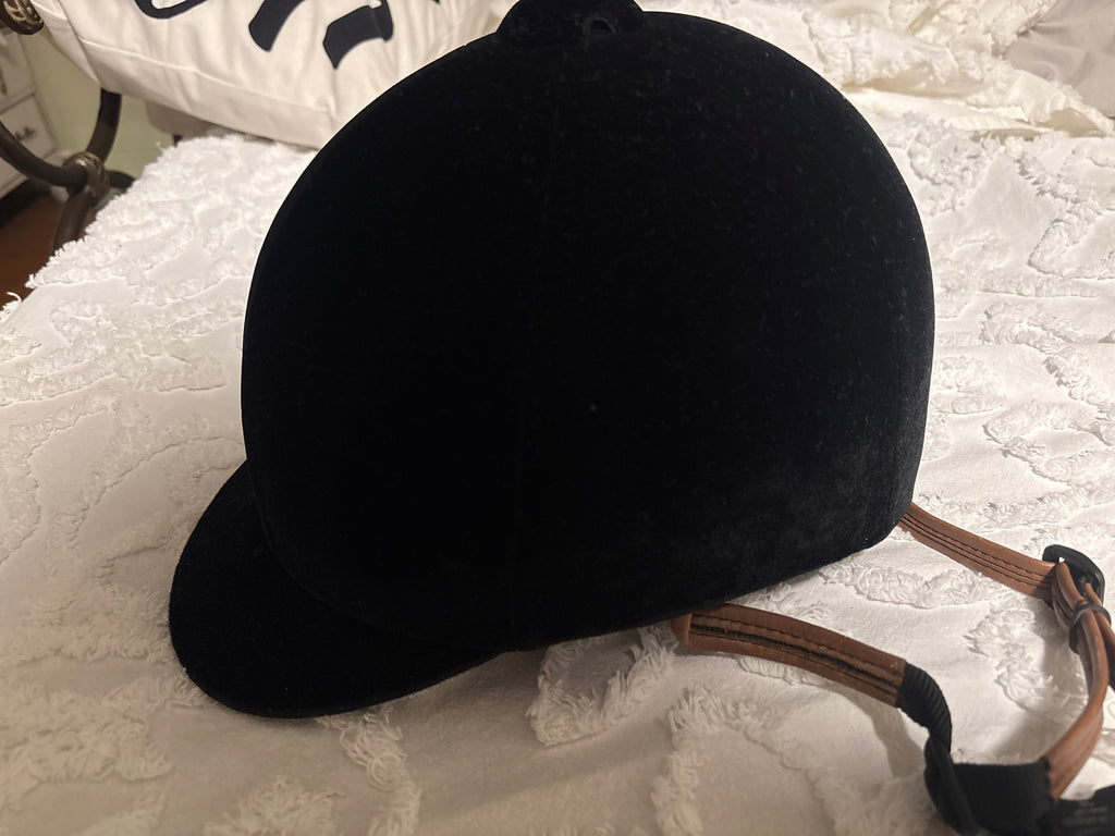 Vintage Black Velvet International Hunt Cap Horse Riding Helmet