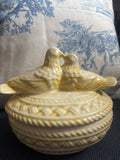 Vintage Ceramic Lovebirds Lidded Trinket Box