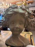 Girl concrete head planter