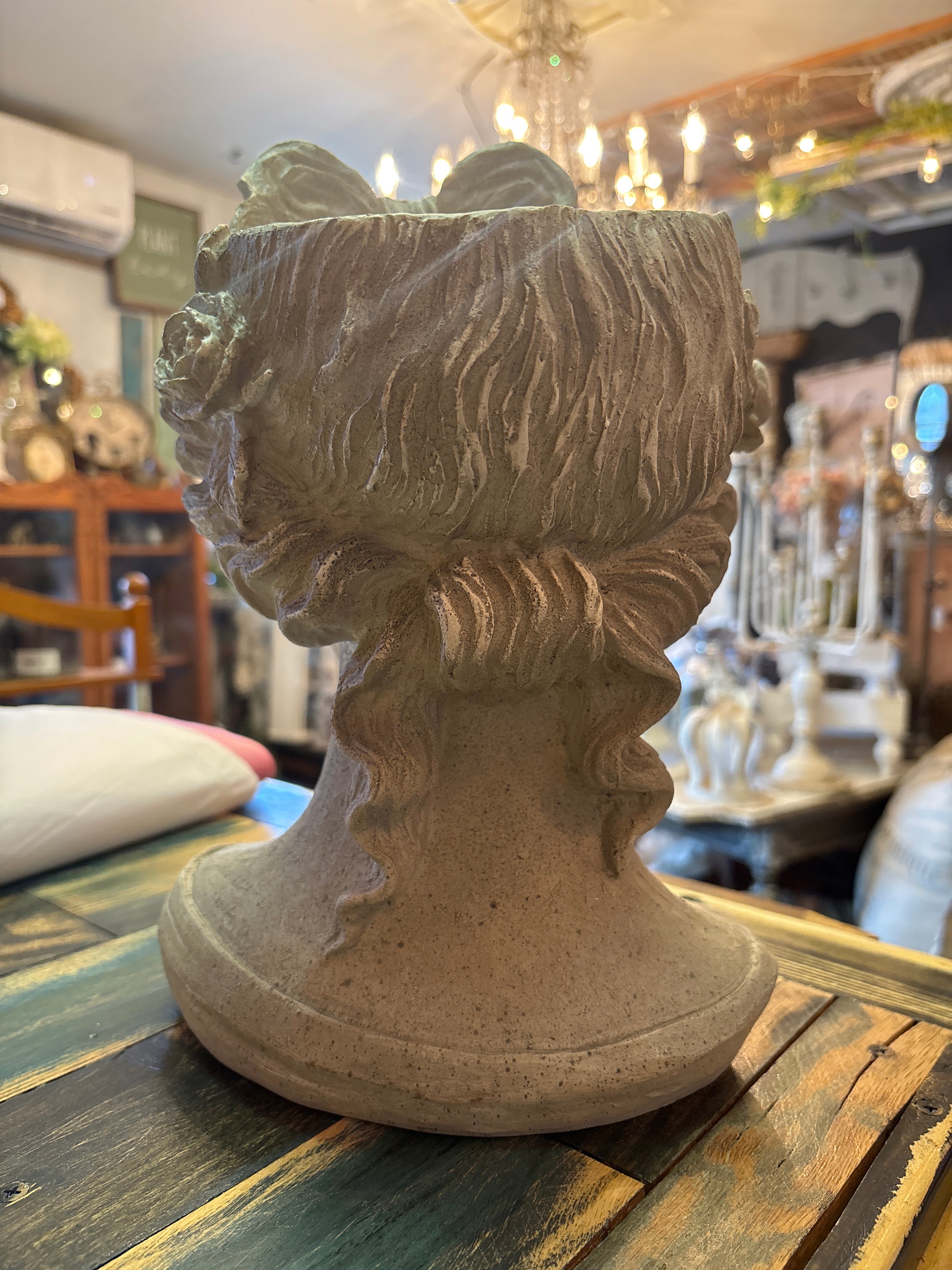 Lady Head Planter Bust Classical Resin Flower Pot Garden