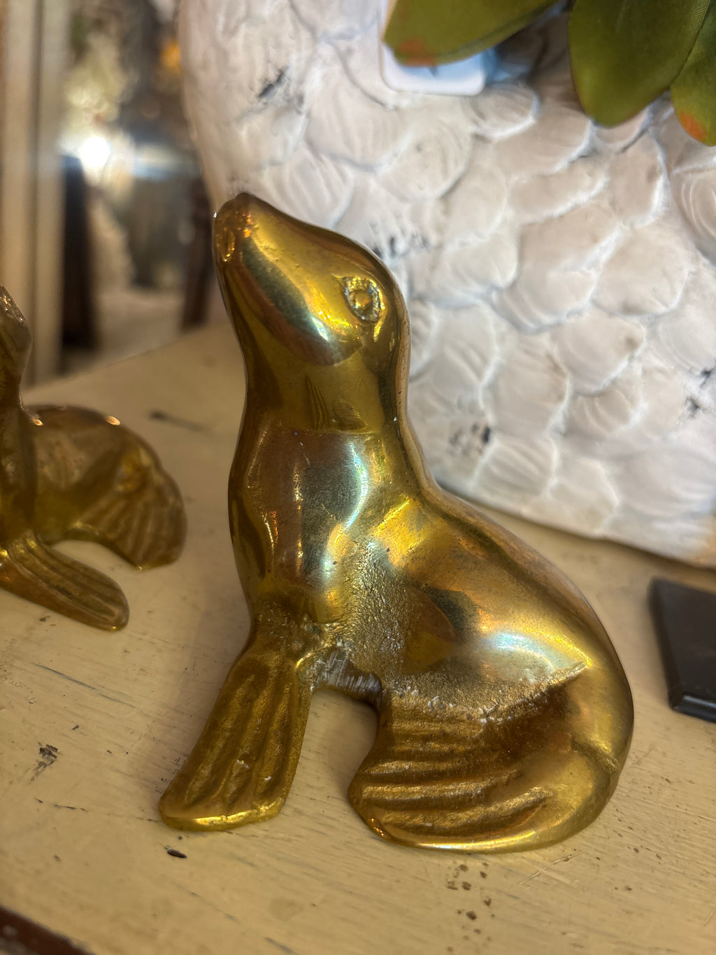 Pair of Brass Seals Vintage mid century