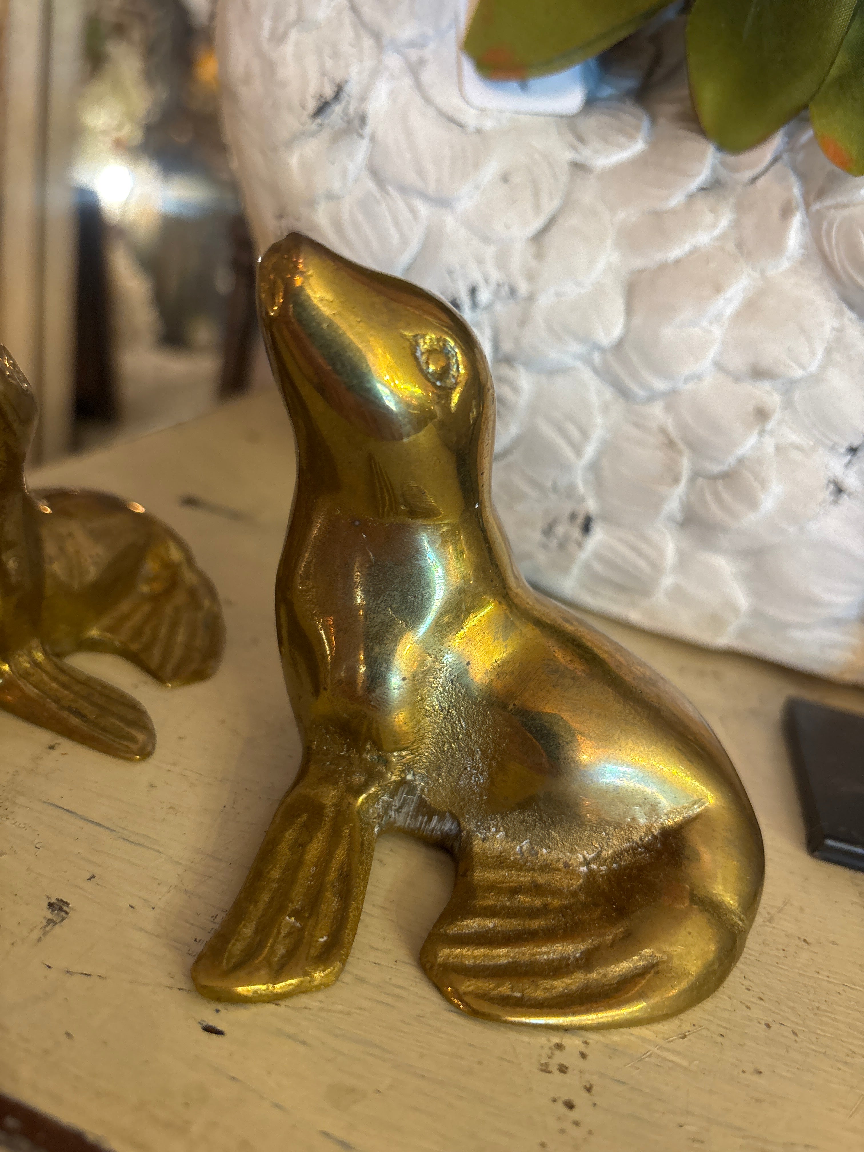 Pair of Brass Seals Vintage mid century