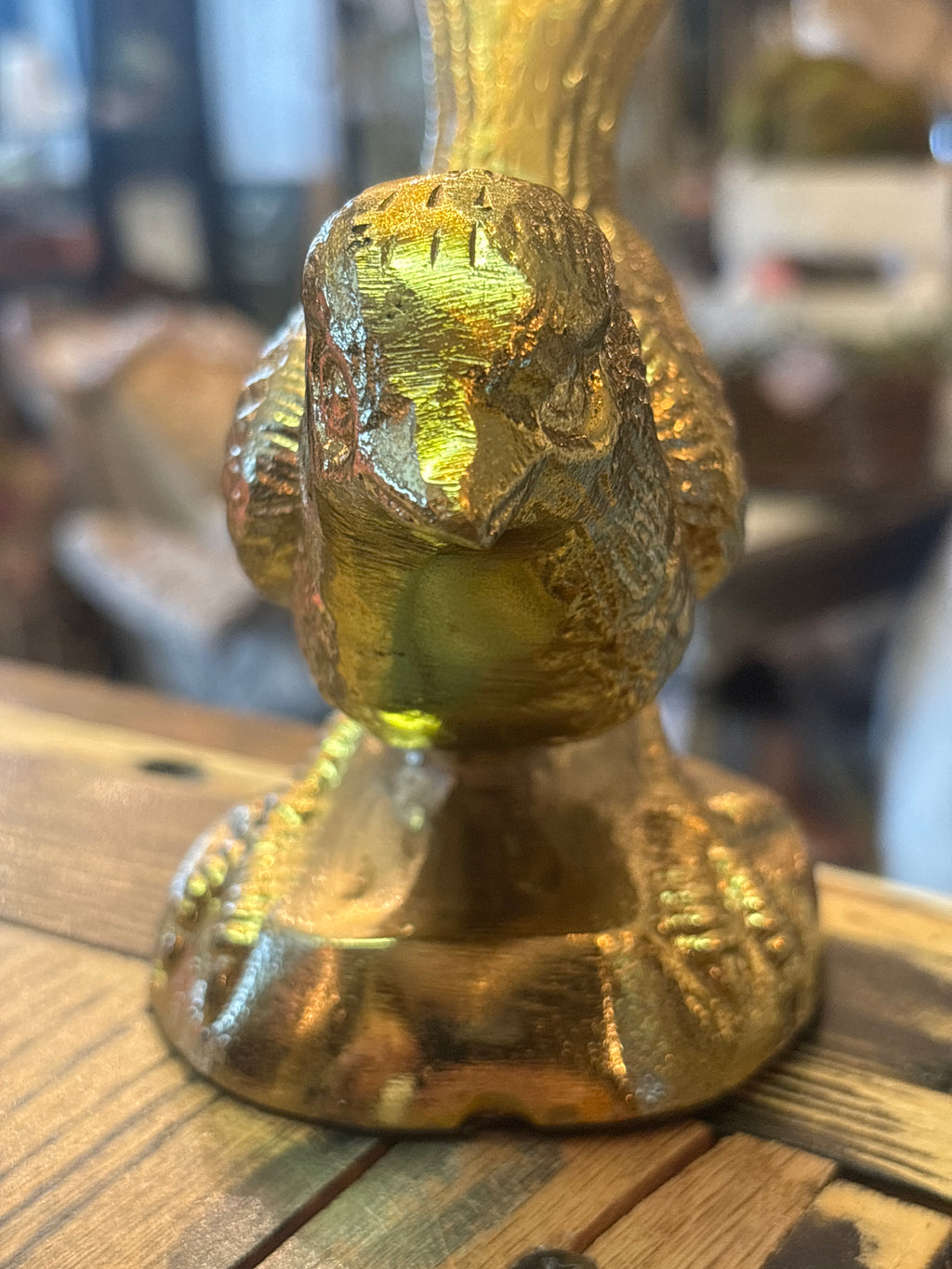 Gold metal bird decor