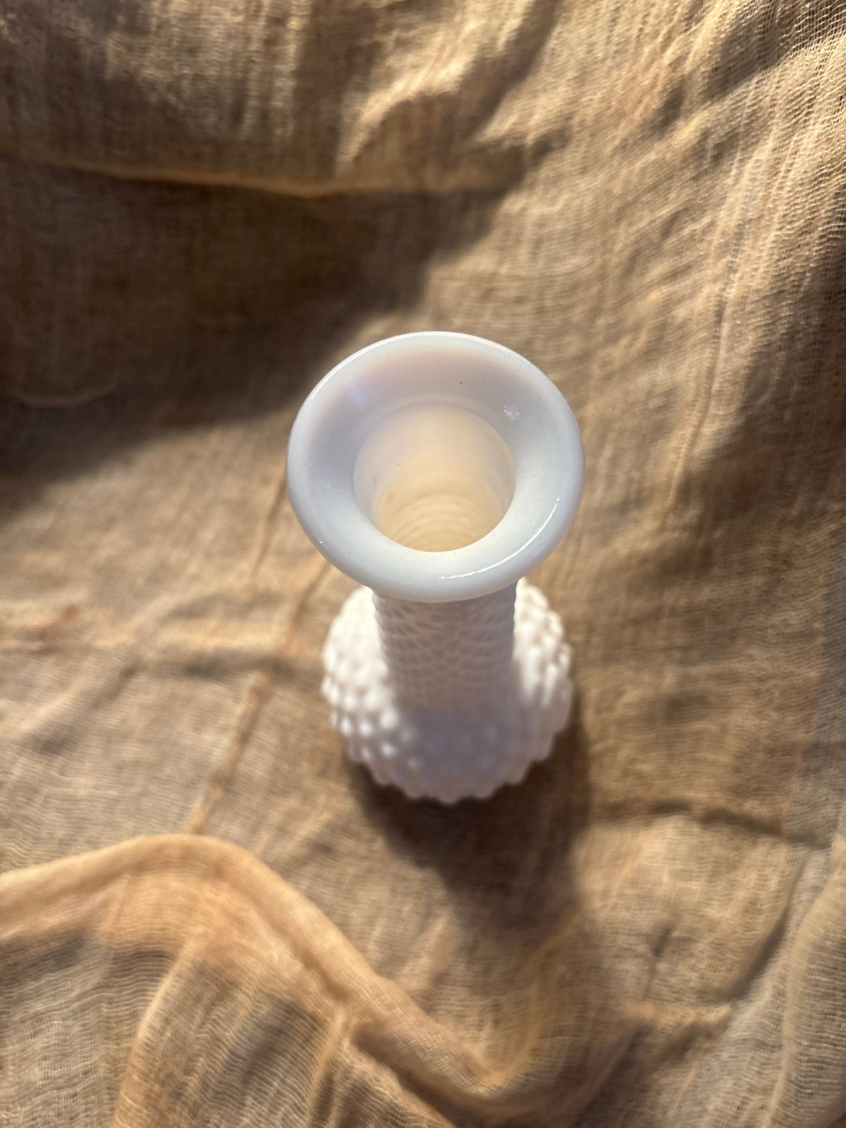 Vintage Milk Glass Hobnail Bud Vase | Cottage Chic Decor