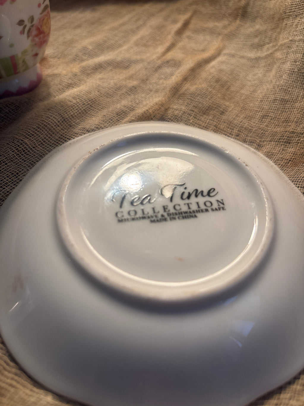 Tea Time Collection Floral Teacup & Saucer Set – Pink Rose Cottage Chintz