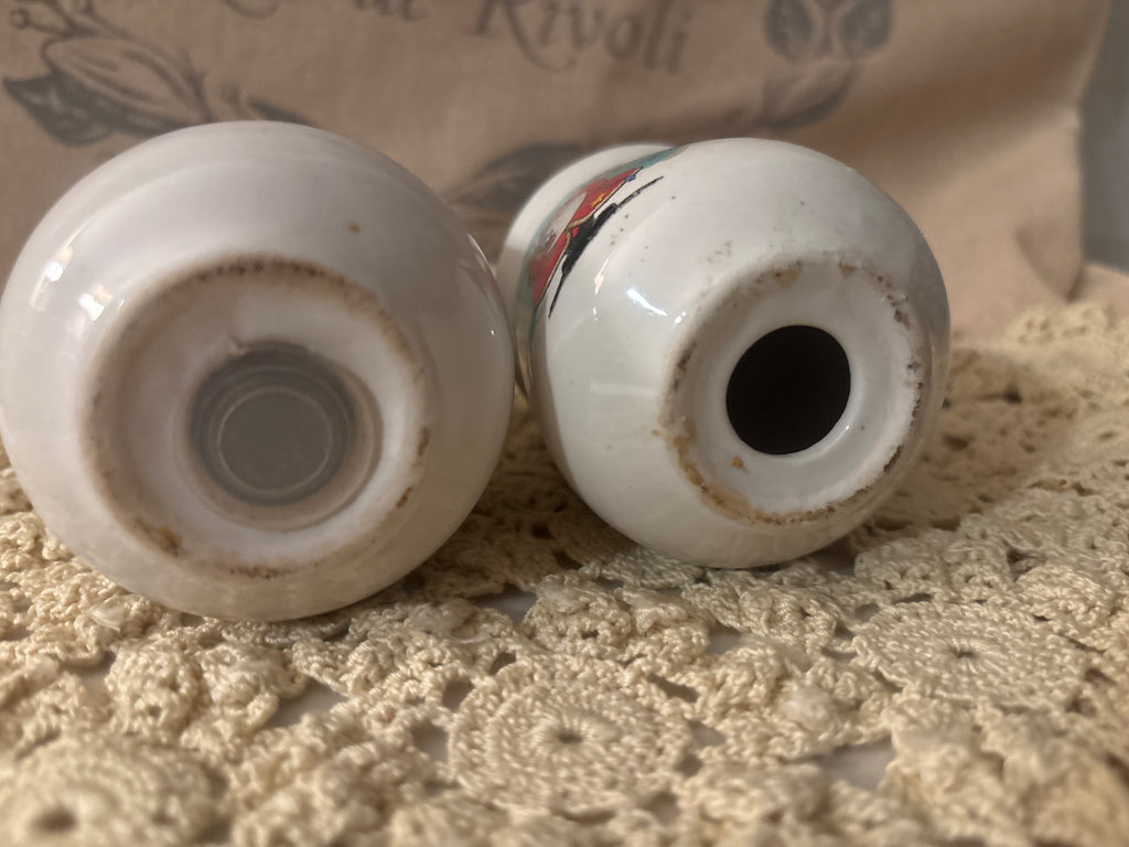 Vintage Christmas Santa / Snowman Salt & Pepper Shaker Set