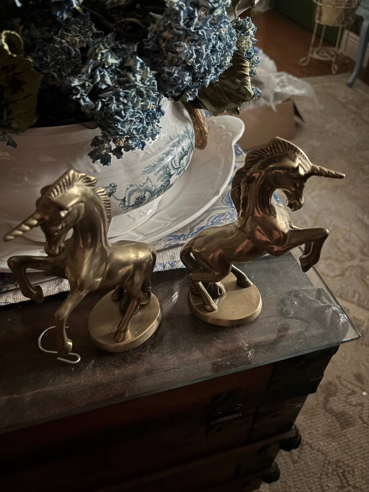 Vintage Brass Unicorn Figurines – Set of 2